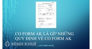 CO Form AK là gì? Những quy định về CO Form AK