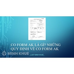 CO Form AK là gì? Những quy định về CO Form AK