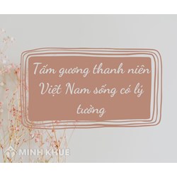Hãy nêu ví dụ một tấm gương thanh niên Việt Nam sống có lý tưởng