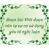 Soạn bài Luyện tập viết đoạn văn tự sự có sử dụng yếu tố nghị luận (Lớp 9)