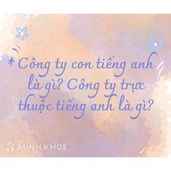 Công ty Con Tiếng anh là gì? Công ty trực thuộc tiếng Anh là gì?