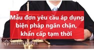 Mẫu đơn yêu cầu áp dụng biện pháp ngăn chặn, khẩn cấp tạm thời