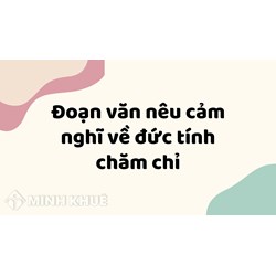 Đoạn văn nêu cảm nghĩ về đức tính chăm chỉ hay nhất