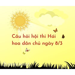 Câu hỏi Hội thi Hái hoa dân chủ ngày 8/3 kèm đáp án mới nhất