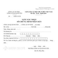 Mẫu giấy xác nhận số chứng minh nhân dân, CCCD mới nhất