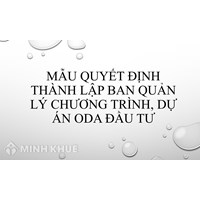 Mẫu Quyết định thành lập Ban quản lý chương trình, dự án ODA đầu tư