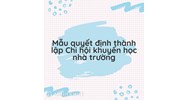 Mẫu quyết định thành lập Chi hội khuyến học nhà trường mới