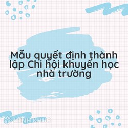 Mẫu quyết định thành lập Chi hội khuyến học nhà trường mới