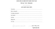 Mẫu giấy biên nhận tiền mặt viết tay File Word thông dụng nhất