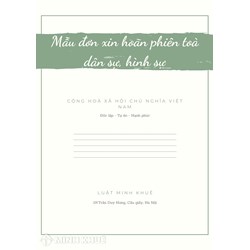 Mẫu đơn xin hoãn phiên tòa hình sự, dân sự mới nhất