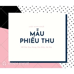Mẫu phiếu thu bằng tiếng Anh theo quy định mới nhất