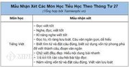 Mẫu nhận xét các môn học theo Thông tư 27 mới và chi tiết nhất