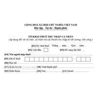 Mẫu tờ khai thuế thu nhập cá nhân: 09 mẫu thông dụng nhất