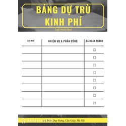 Mẫu bảng dự trù kinh phí mới nhất bằng Excel