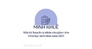 Mẫu kế hoạch cá nhân của giáo viên Tiểu học mới nhất