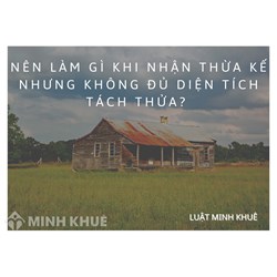 Nên làm gì khi nhận thừa kế nhưng không đủ diện tích tách thửa?