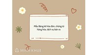 Mẫu Bảng kê hóa đơn, chứng từ hàng hóa, dịch vụ bán ra mới