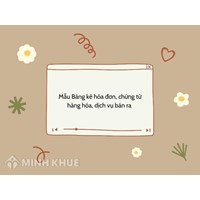 Mẫu Bảng kê hóa đơn, chứng từ hàng hóa, dịch vụ bán ra mới
