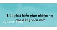 Mẫu Lời phát biểu giao nhiệm vụ cho Đảng viên mới kết nạp