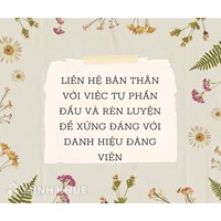 Liên hệ bản thân với việc tự phấn đấu và rèn luyện để xứng đáng với danh hiệu Đảng viên