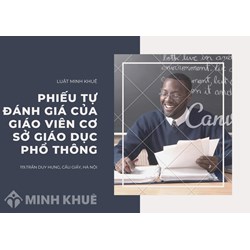 Phiếu tự đánh giá của giáo viên cơ sở giáo dục phổ thông mới