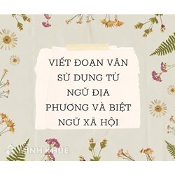 Viết đoạn văn có sử dụng từ ngữ địa phương và biệt ngữ xã hội hay nhất