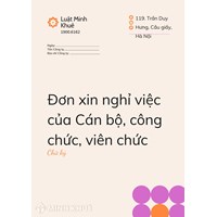 Mẫu đơn xin nghỉ việc của cán bộ công chức, viên chức mới