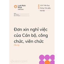 Mẫu đơn xin nghỉ việc của cán bộ công chức, viên chức mới