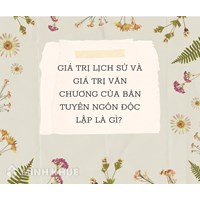 Giá trị lịch sử và giá trị văn chương của bản Tuyên ngôn độc lập là gì?
