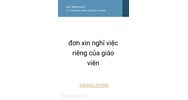 Mẫu đơn xin nghỉ việc riêng của giáo viên theo quy định mới
