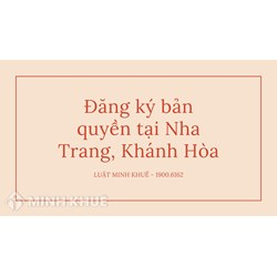 Đăng ký bản quyền tại Nha Trang, Khánh Hòa