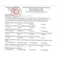 Đáp án đề minh họa môn Hóa học thi tốt nghiệp THPT Quốc gia