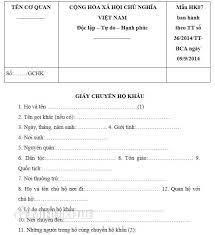 Mẫu đơn xin chuyển khẩu theo quy định mới và cách viết