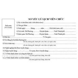 Mẫu sơ yếu lý lịch viên chức mới nhất 2024 bản Word HS02-VC/BNV