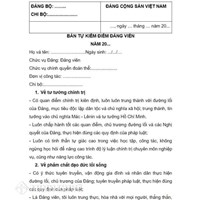 Mẫu bản kiểm điểm Đảng viên trong Công an nhân dân mới nhất