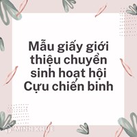 Mẫu giấy giới thiệu chuyển sinh hoạt hội Cựu chiến binh