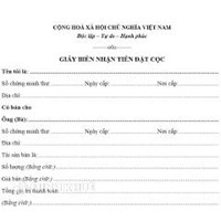 Mẫu giấy biên nhận tiền đặt cọc mua xe máy, ô tô mới nhất