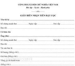 Mẫu giấy biên nhận tiền đặt cọc mua xe máy, ô tô mới nhất