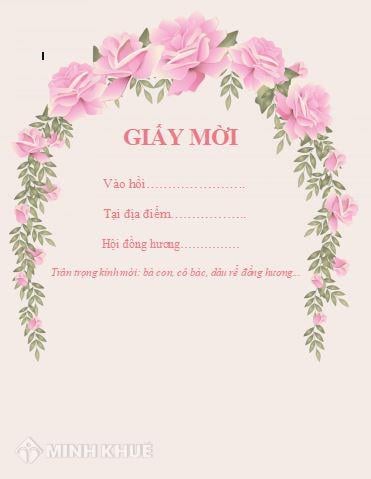 Giấy mời gặp mặt dâu rể trang trọng, đẹp nhất 2023 Giấy mời gặp mặt dâu rể trang trọng, đẹp nhất 2023