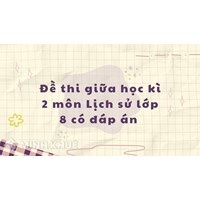 Đề thi giữa học kì 2 môn Lịch sử lớp 8 có đáp án chi tiết