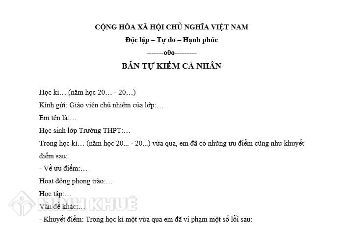 Cách viết bản kiểm điểm hạnh kiểm dành cho học sinh cấp 2 như thế nào?
