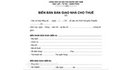 Mẫu biên bản bàn giao nhà cho thuê và trang thiết bị đi kèm
