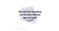 Bản dự thảo hợp đồng cho chỉ định thầu rút gọn mới nhất