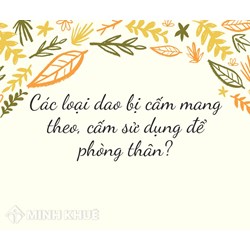 Các loại dao bị cấm mang theo, cấm sử dụng để phòng thân?