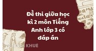 Đề thi giữa học kì 2 môn Tiếng Anh lớp 3 có đáp án chi tiết