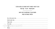 Mẫu đơn xin nghỉ học tạm thời một số học phần cho sinh viên