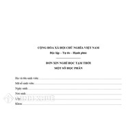 Mẫu đơn xin nghỉ học tạm thời một số học phần cho sinh viên