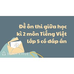Đề ôn thi giữa học kì 2 môn Tiếng Việt lớp 5 chi tiết