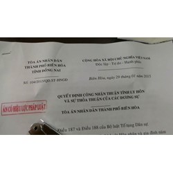 Mẫu Giấy quyết định ly hôn của tòa án mới nhất