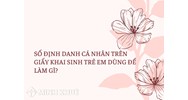 Số định danh cá nhân trên giấy khai sinh trẻ em dùng để làm gì?